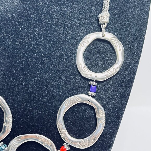 Brighton Chunky Silver-Tone Wheat Chain Statement Necklace (6023) - Picture 4 of 7